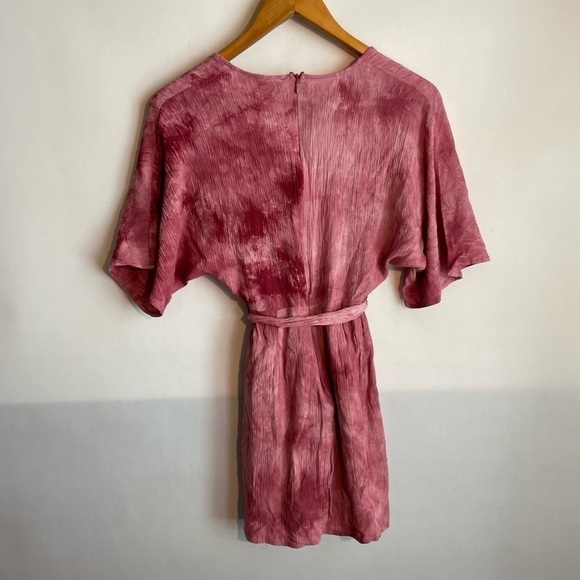 Maverick the Brand Mini Tye Die Wrap dress “Lucie” Small Pink - Picture 4 of 10